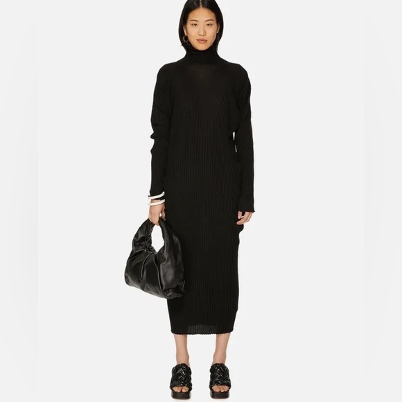 BOTTEGA VENETA 🖤 Ribbed Wool Turtleneck Dress - Picture 6 of 13
